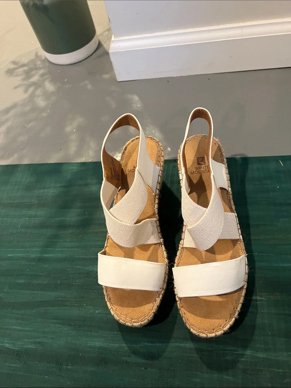 White Mountain White Slingback Espadrille Sandals